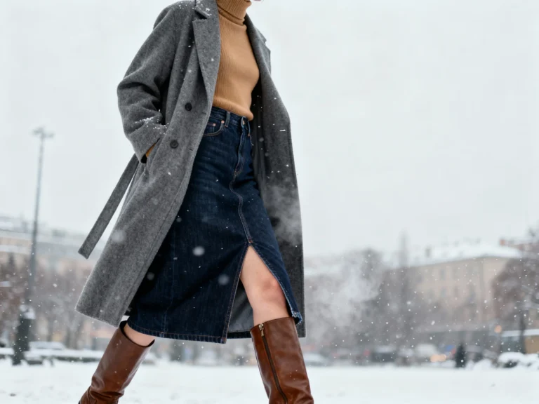 12 Winter Denim Skirt Outfits That Are Warm, Chic, and Totally Repeatable