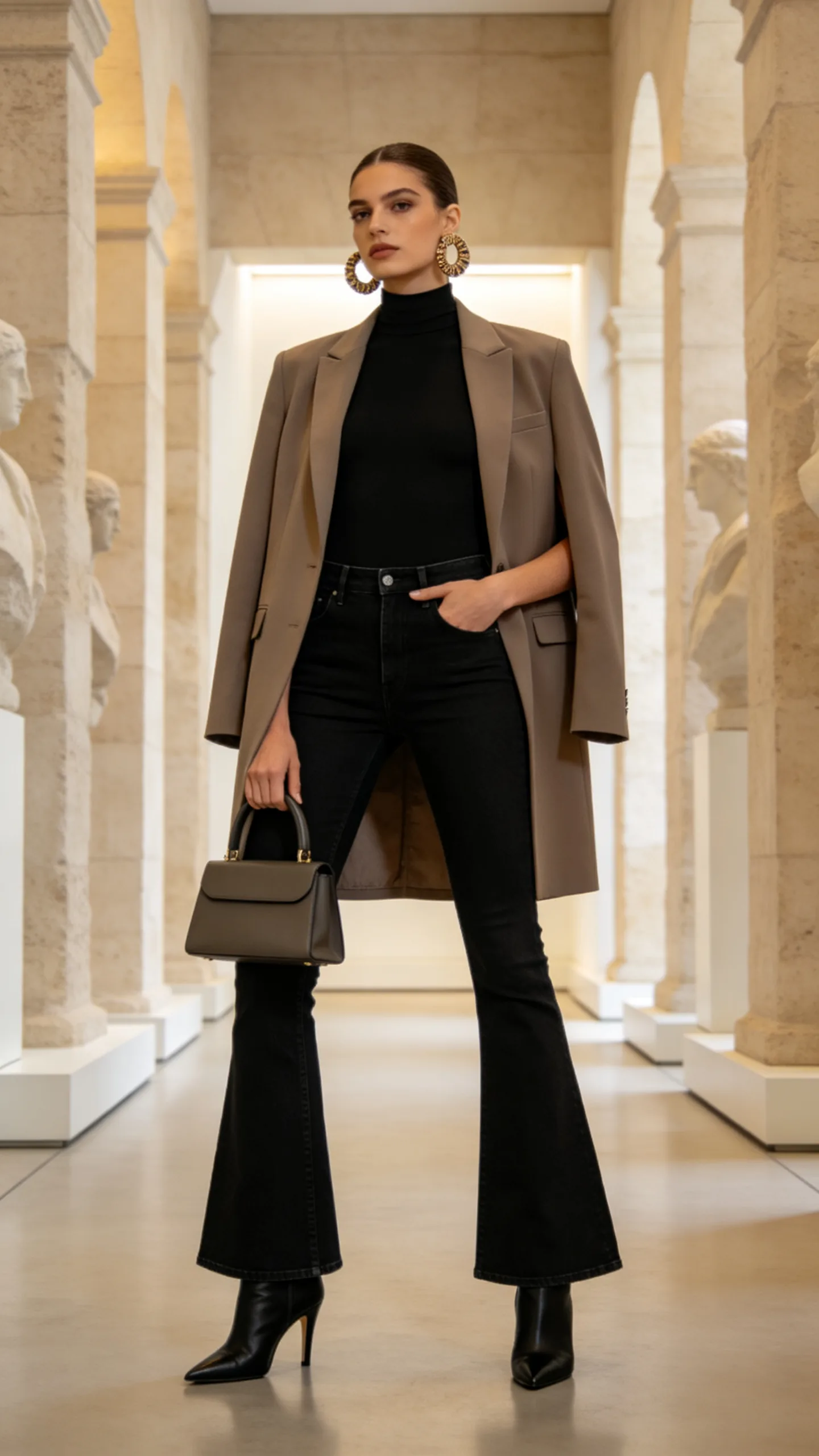4. Oversized Blazer and Sleek Bodysuit