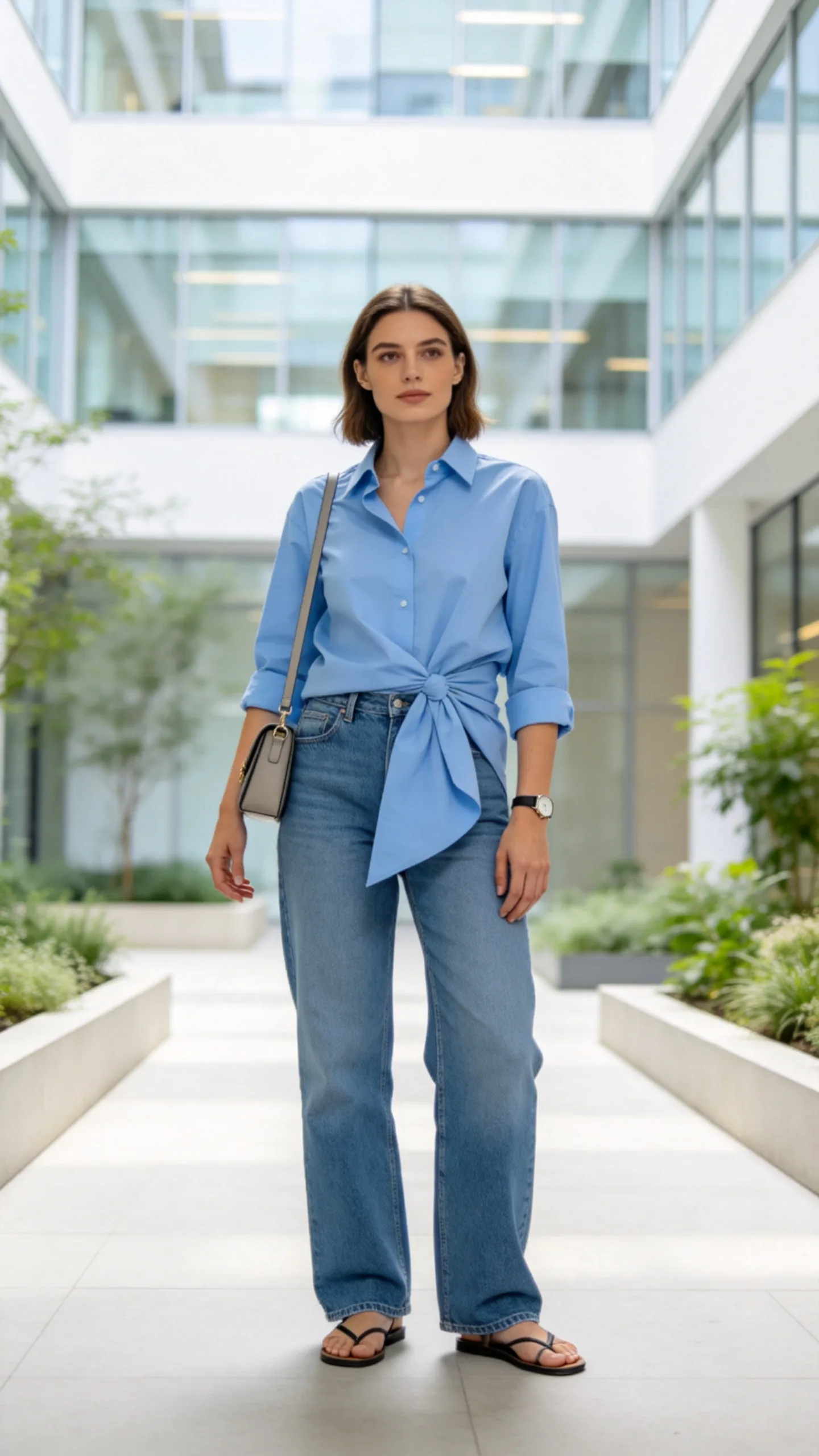 4. Relaxed Jeans With a Cotton Poplin Shirt