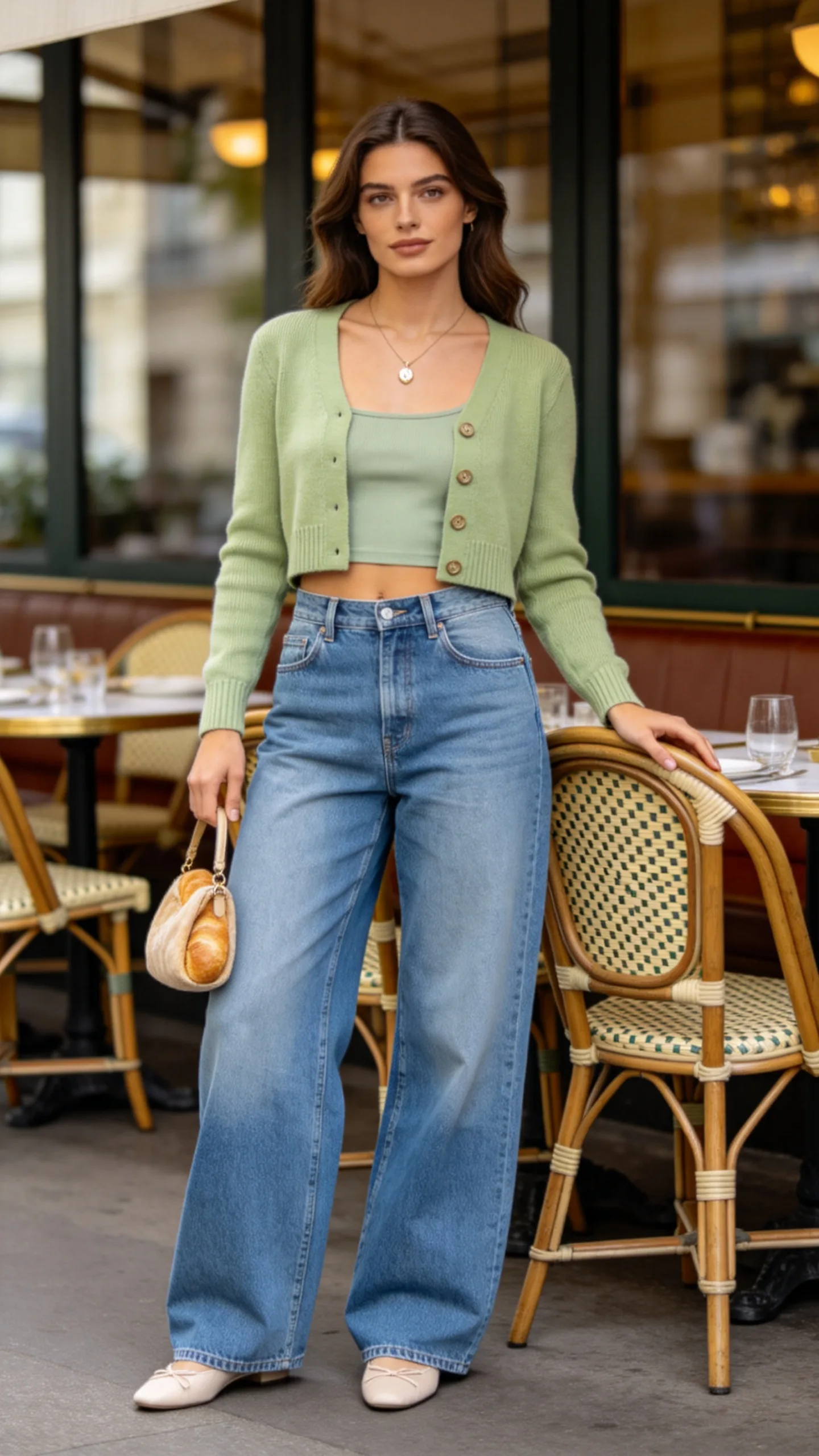 6. Baggy Jeans With a Cropped Cardigan