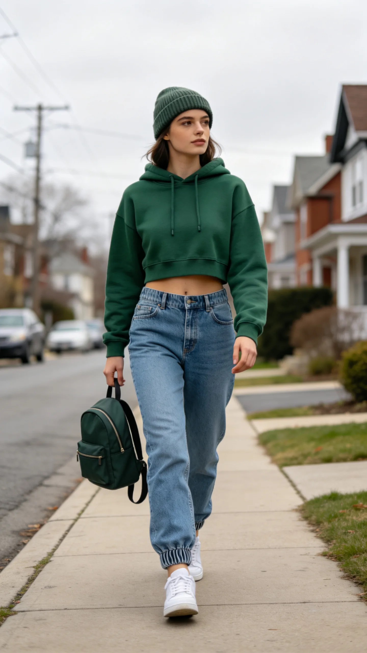 6. Jogger Jeans with a Cropped Hoodie
