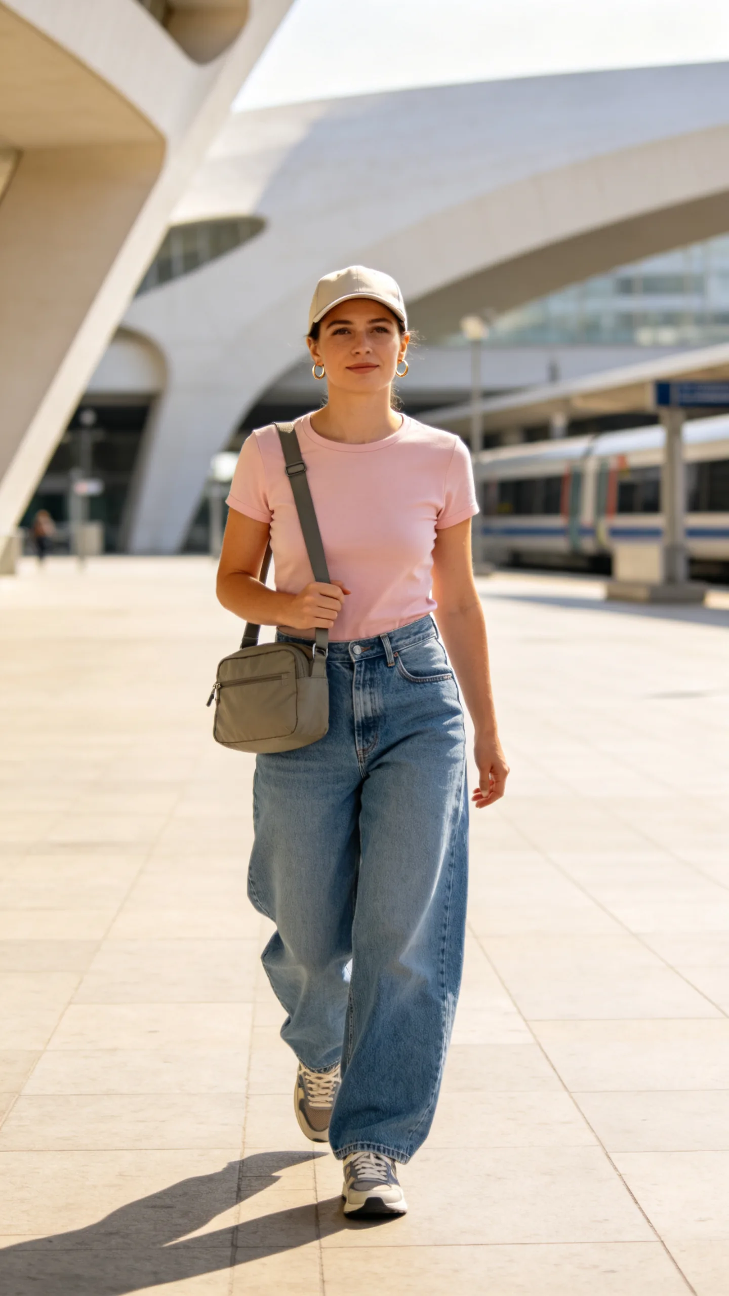 7. Baggy Jeans With a Fitted Baby Tee