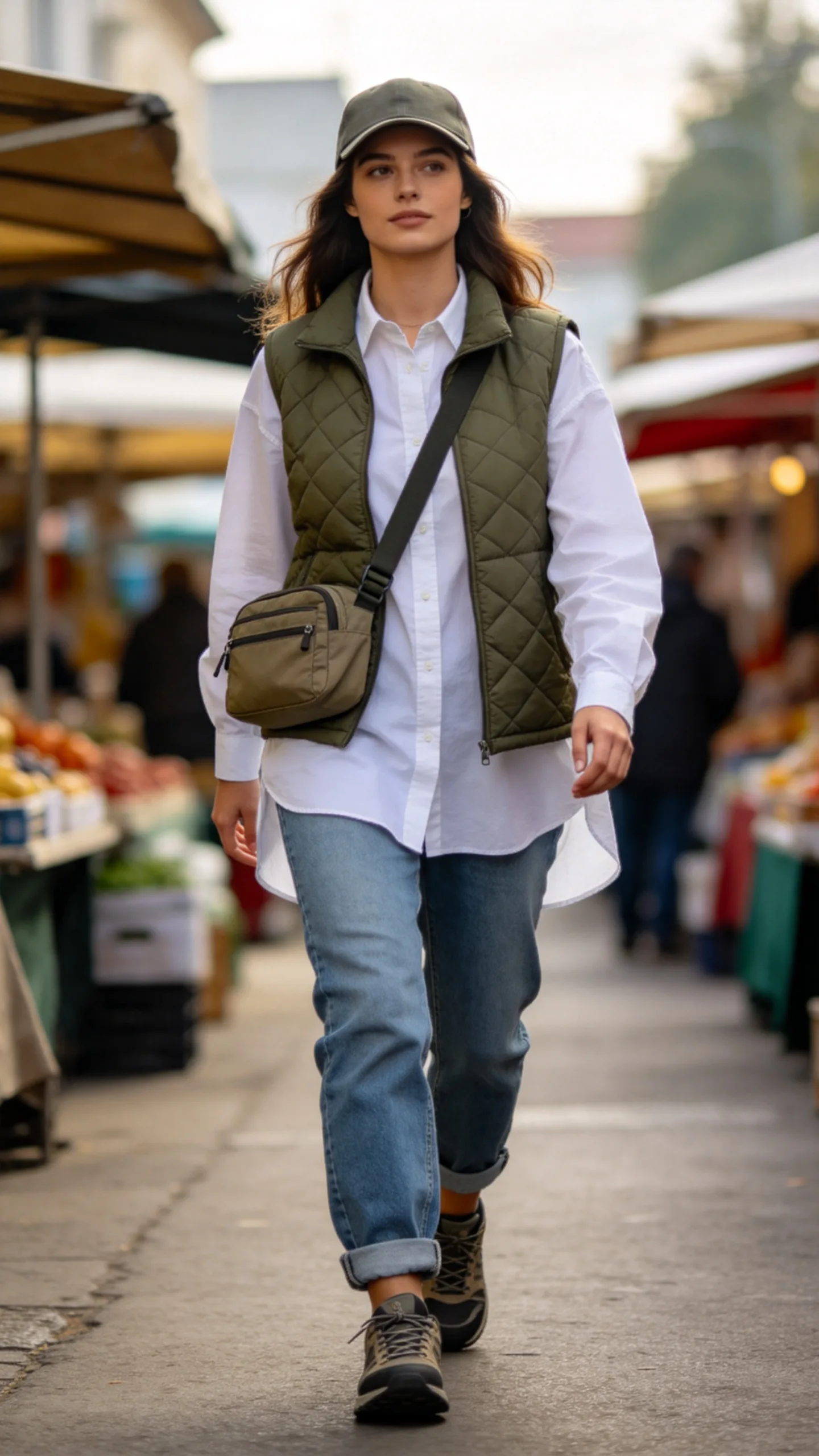 10. Jogger Jeans with a Button-Down Shirt and Vest