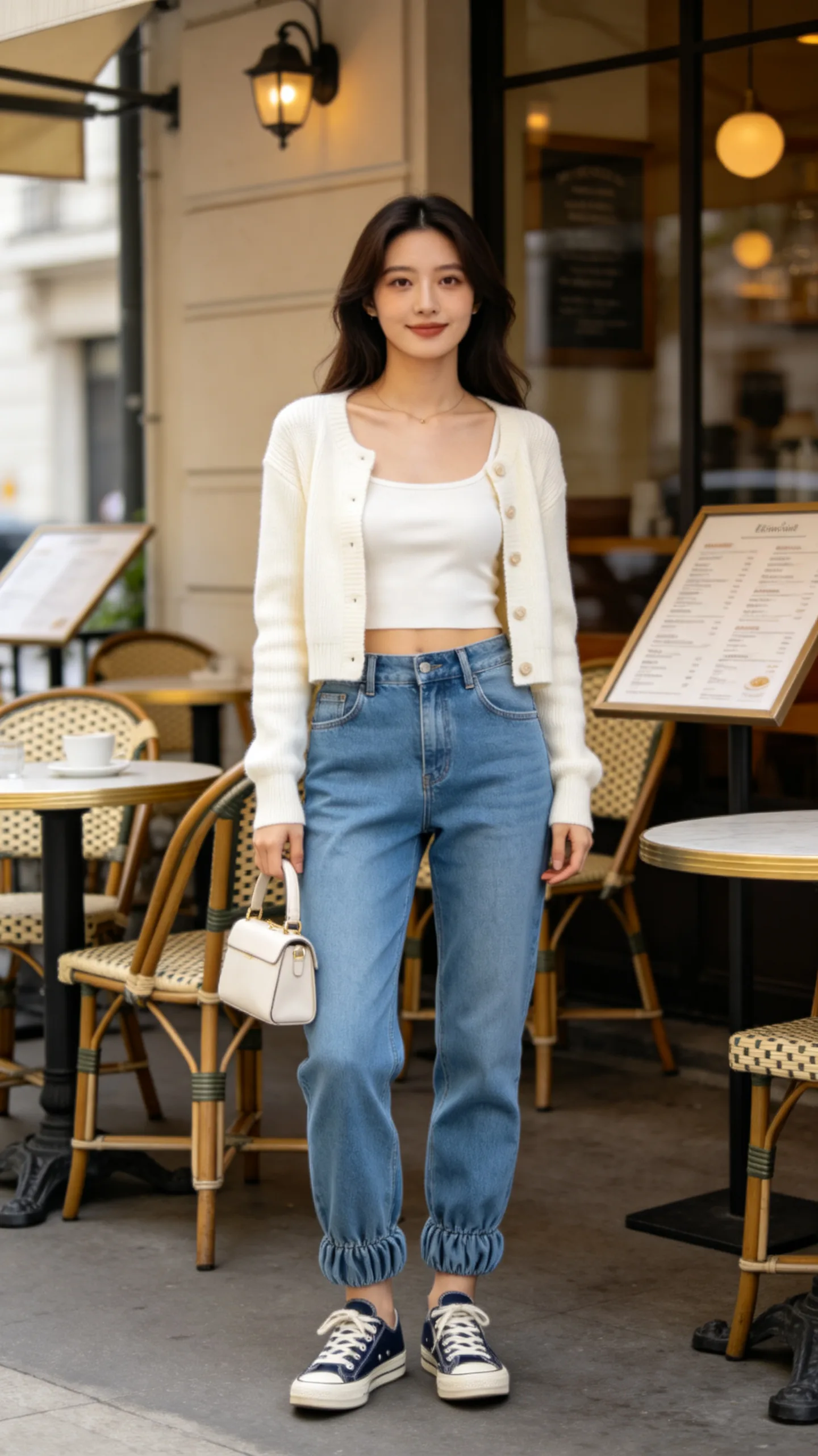 12. Jogger Jeans with a Cropped Cardigan
