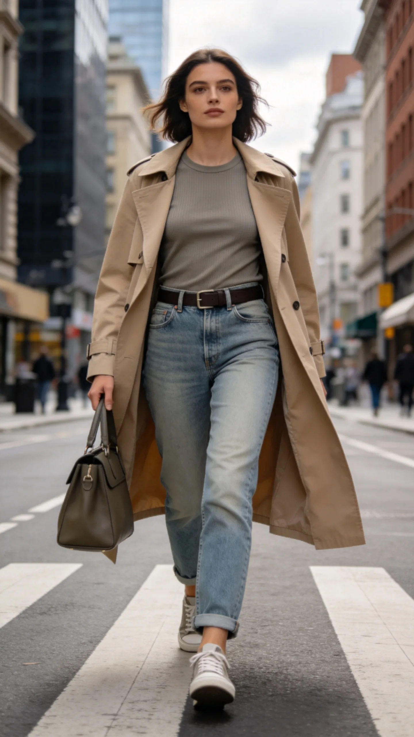 13. Low Waist Jeans With a Trench Coat