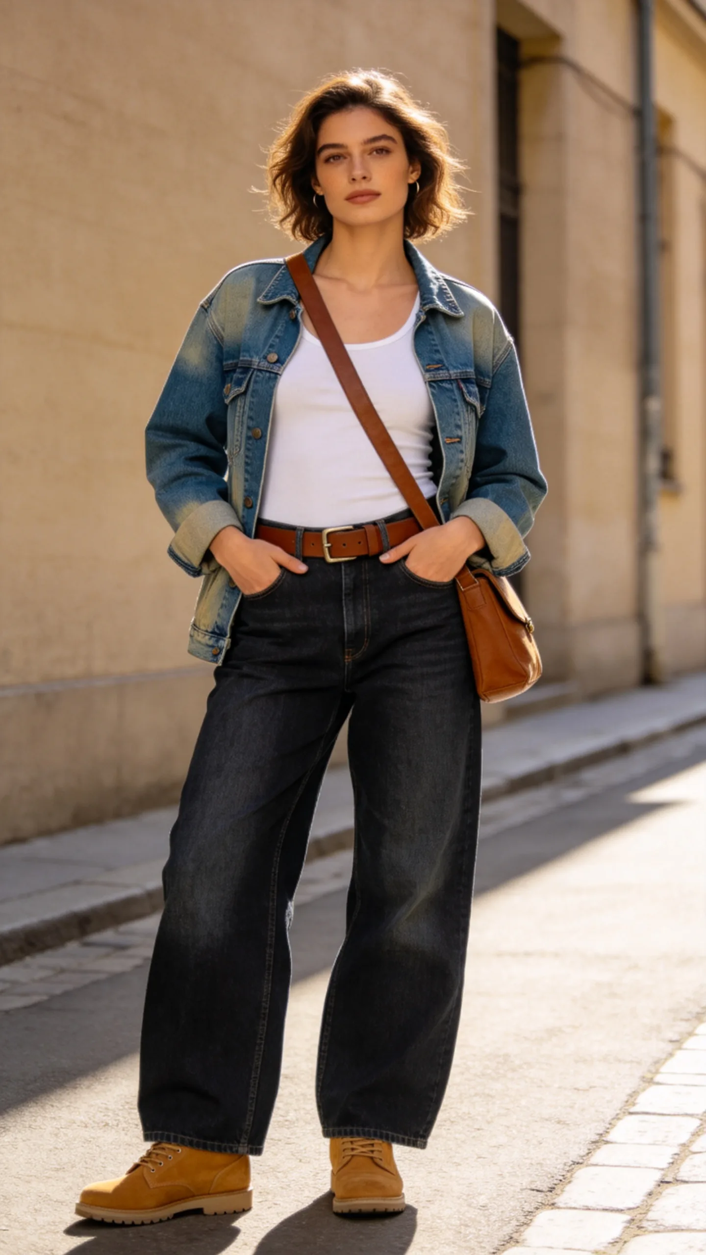 14. Baggy Jeans With a Denim Jacket