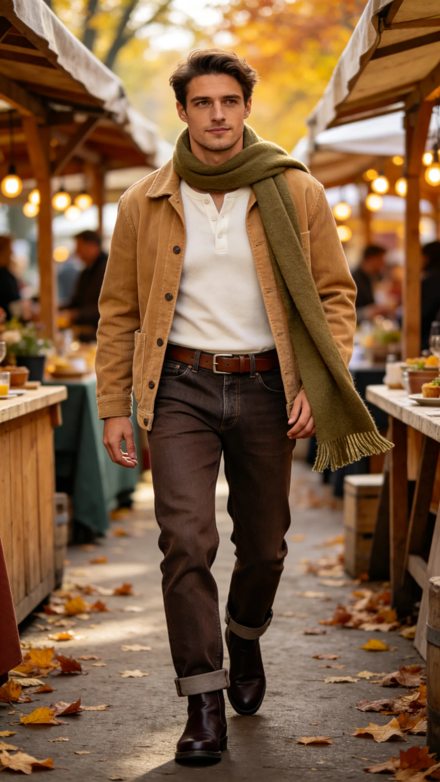 14. Brown Bootcut Jeans With a Corduroy Jacket