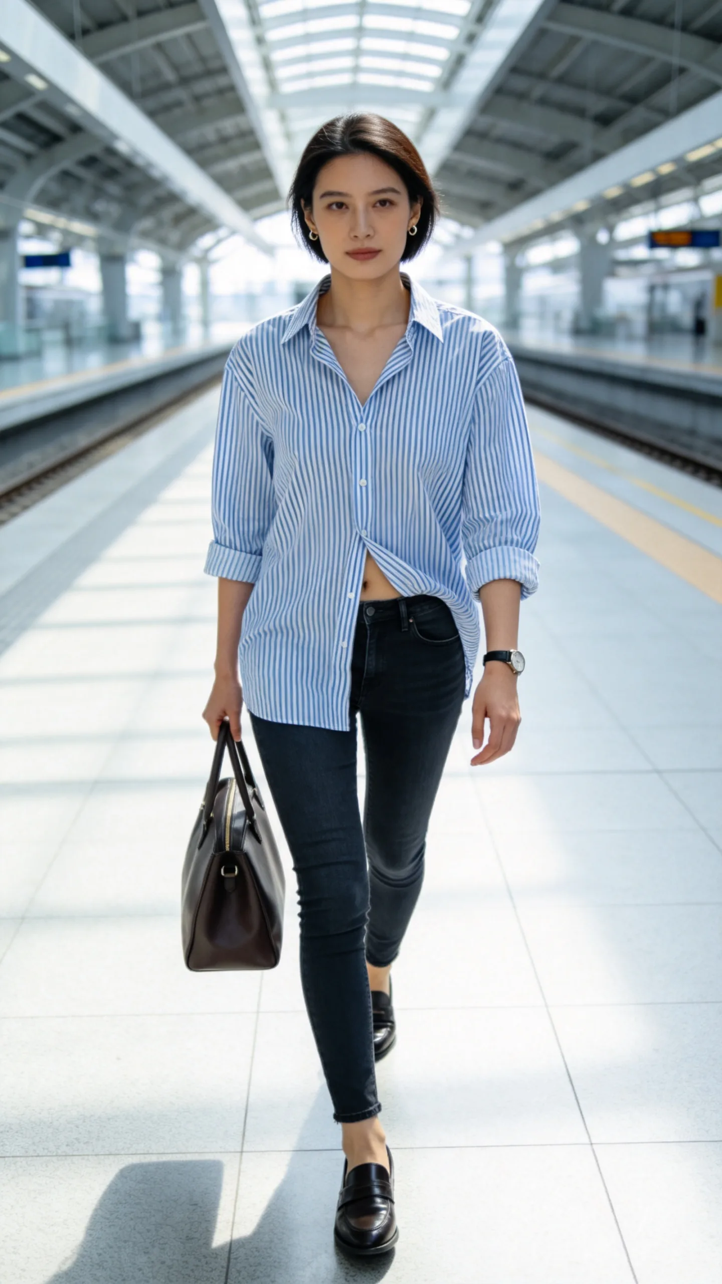 15. Skinny Jeans With an Oversized Oxford Shirt