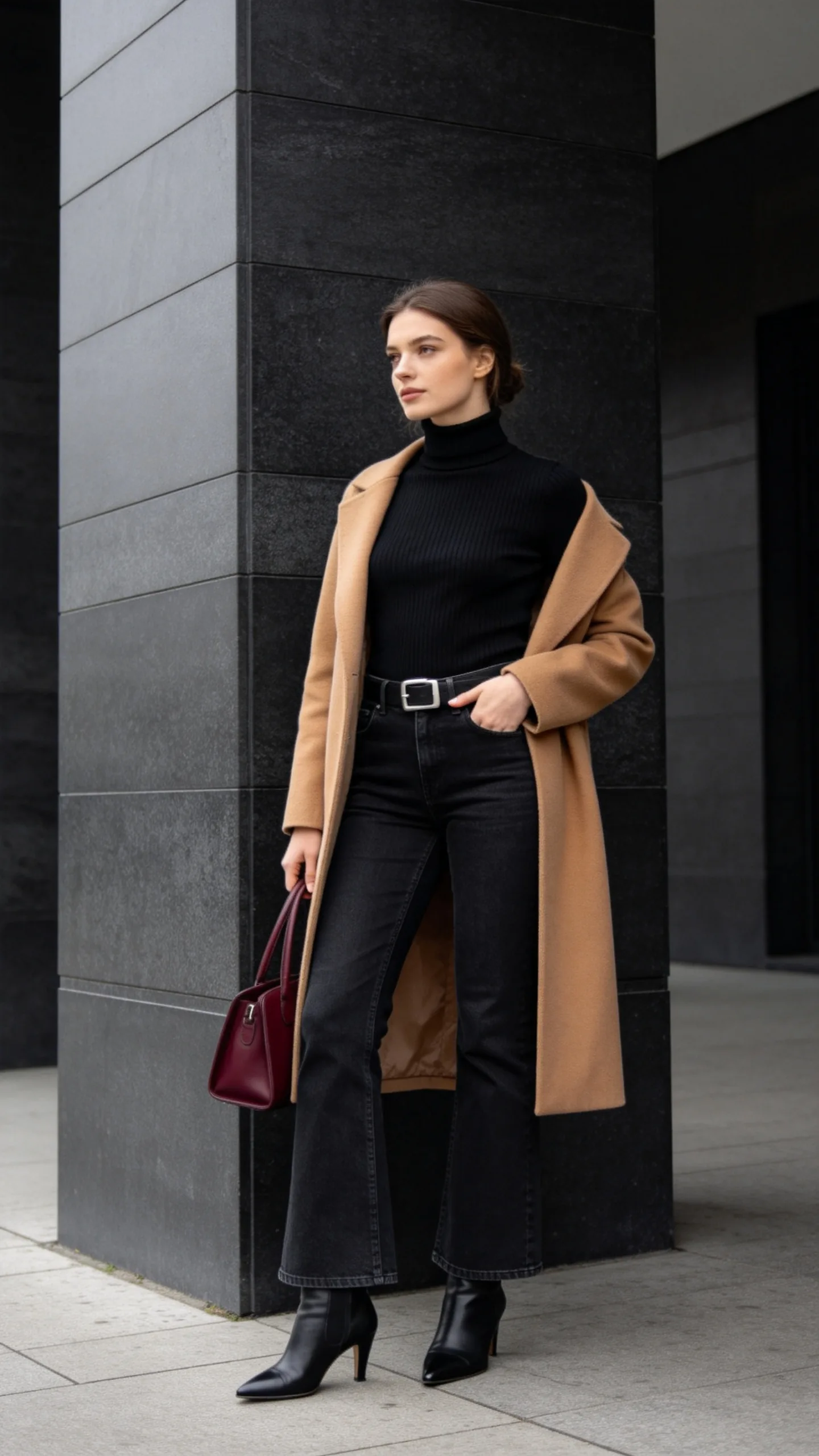 20. Monochrome Black Turtleneck and Chelsea Boots