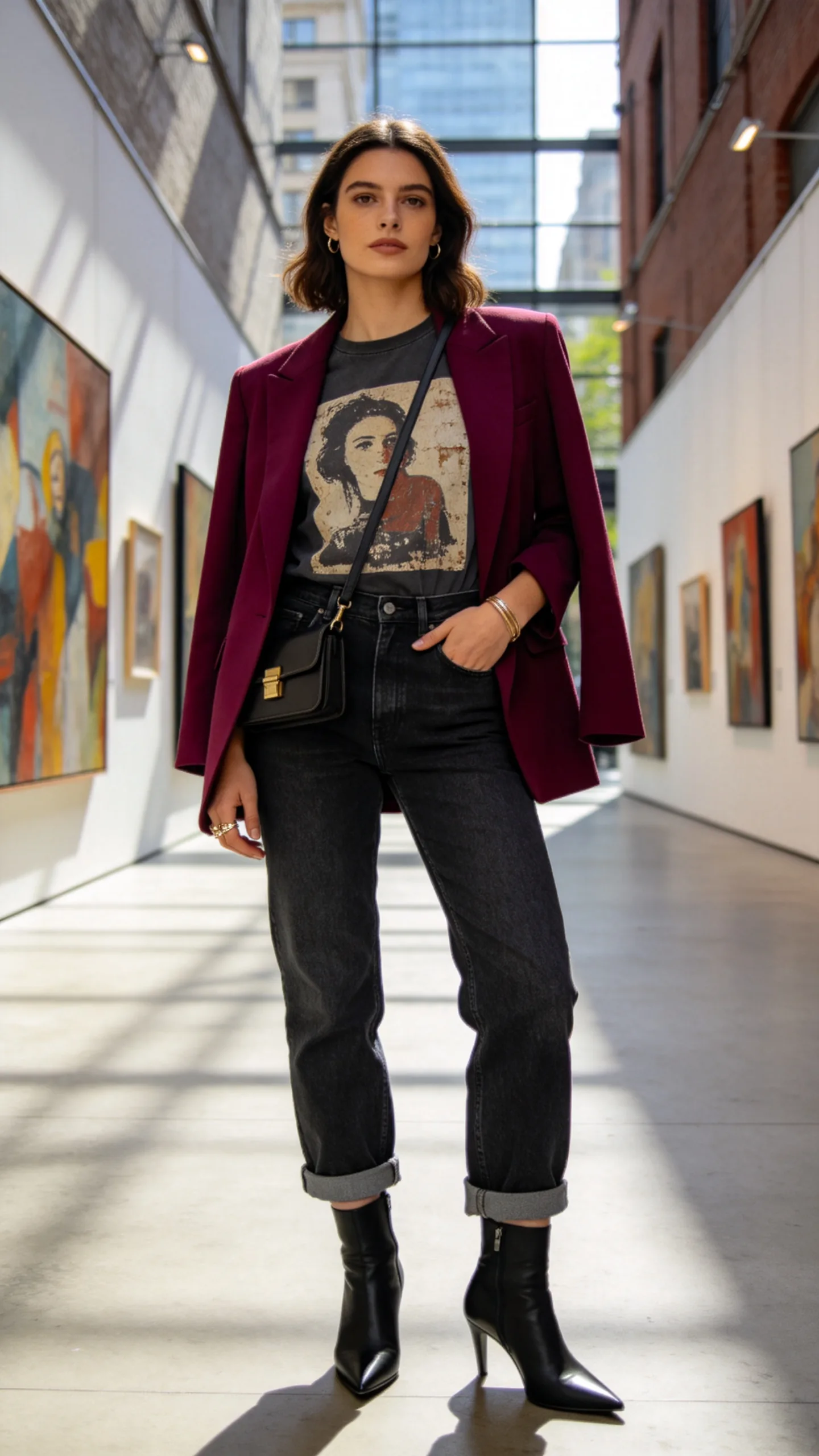 11. Graphic Tee and Statement Blazer
