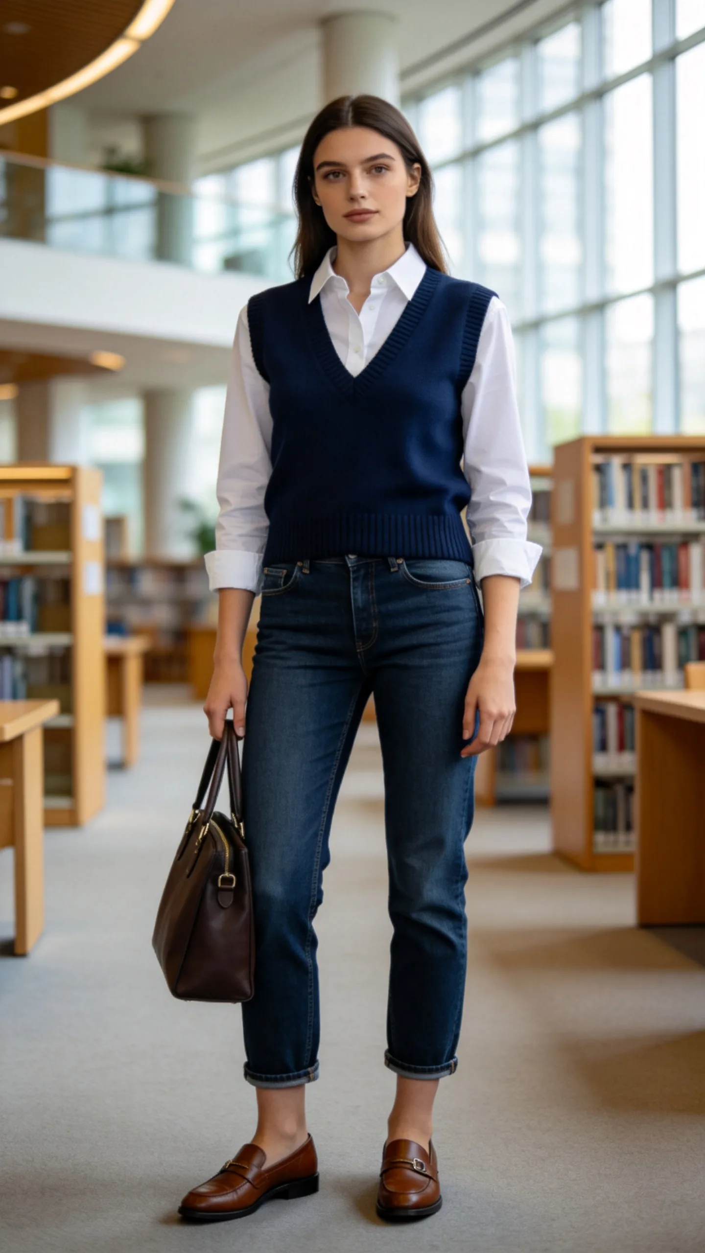 12. Knit Vest and Button-Up Shirt