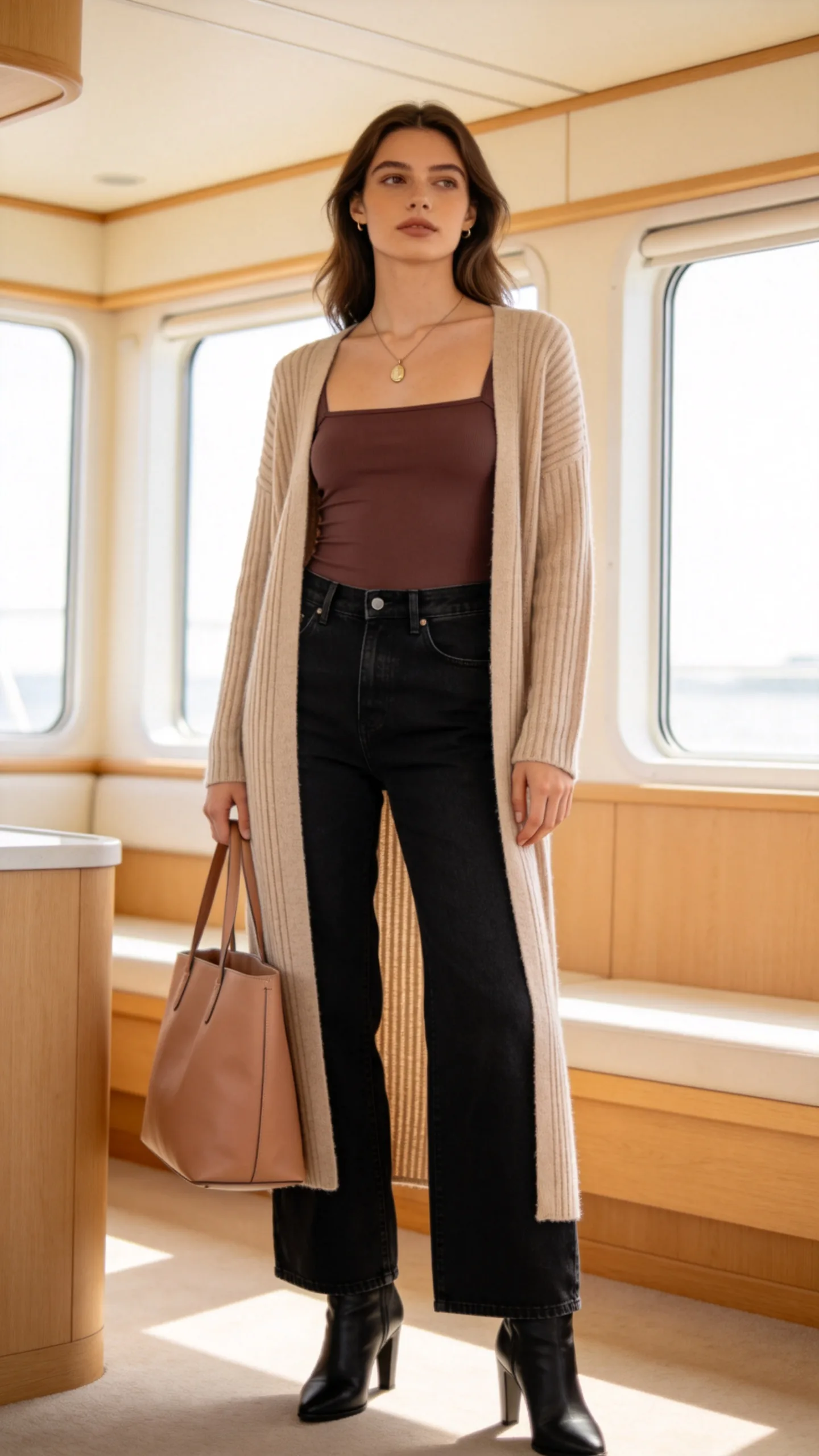18. Bodysuit and Longline Cardigan