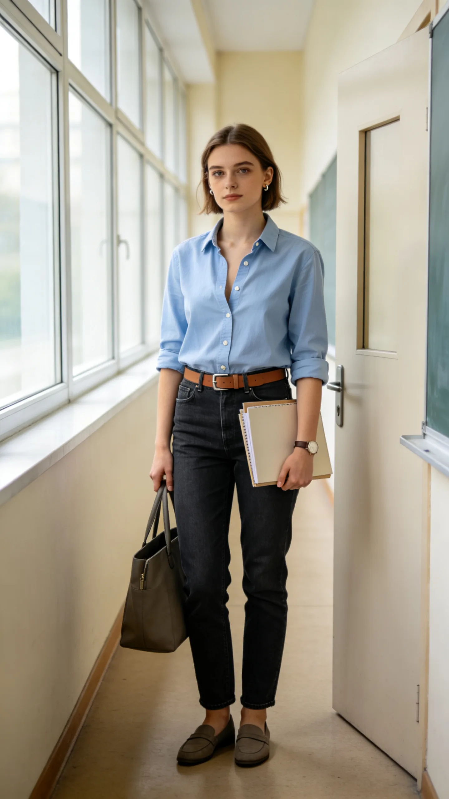 8. Dark-Wash Jeans With a Button-Down Shirt
