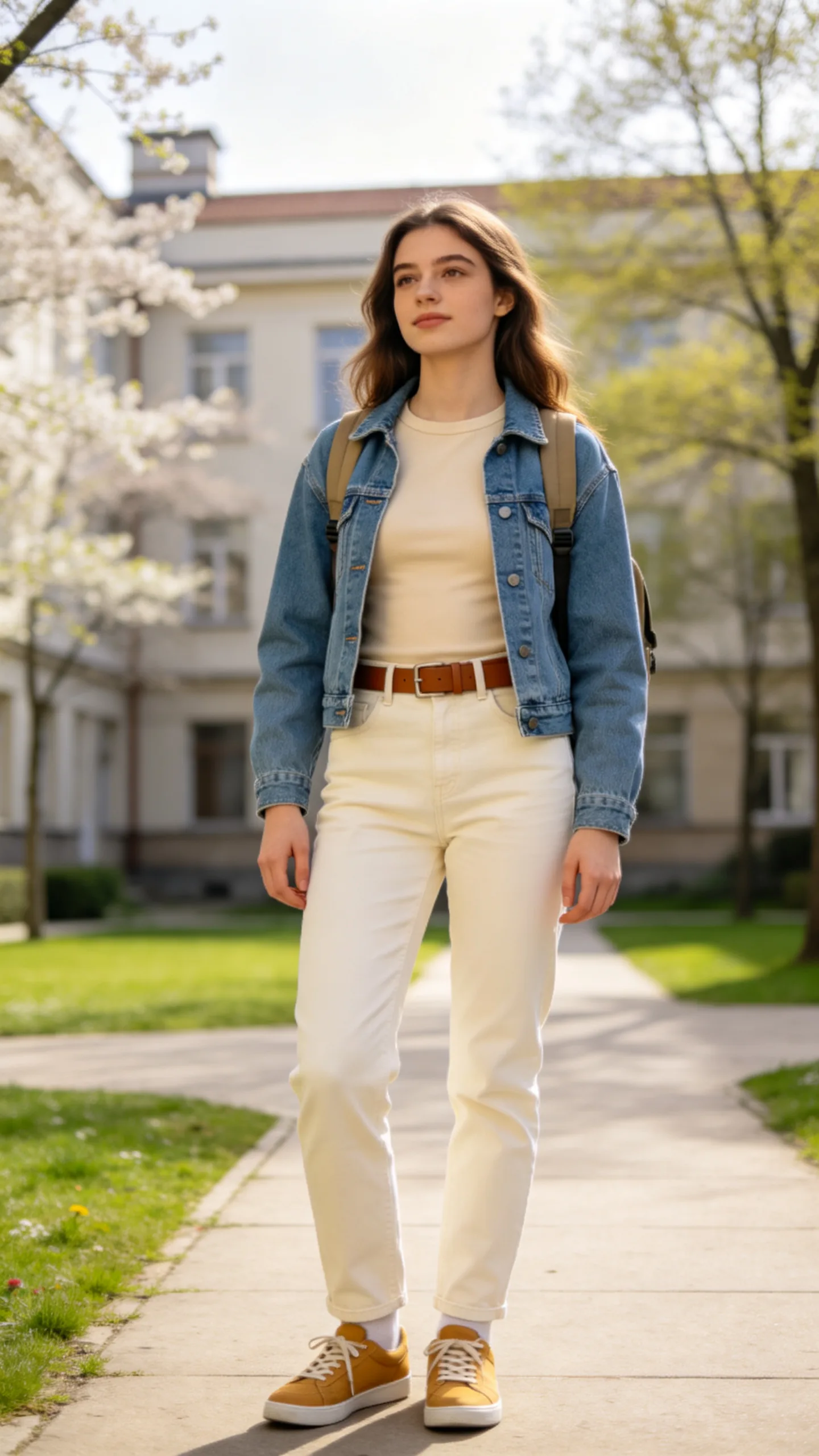 13. White Jeans With a Denim Jacket