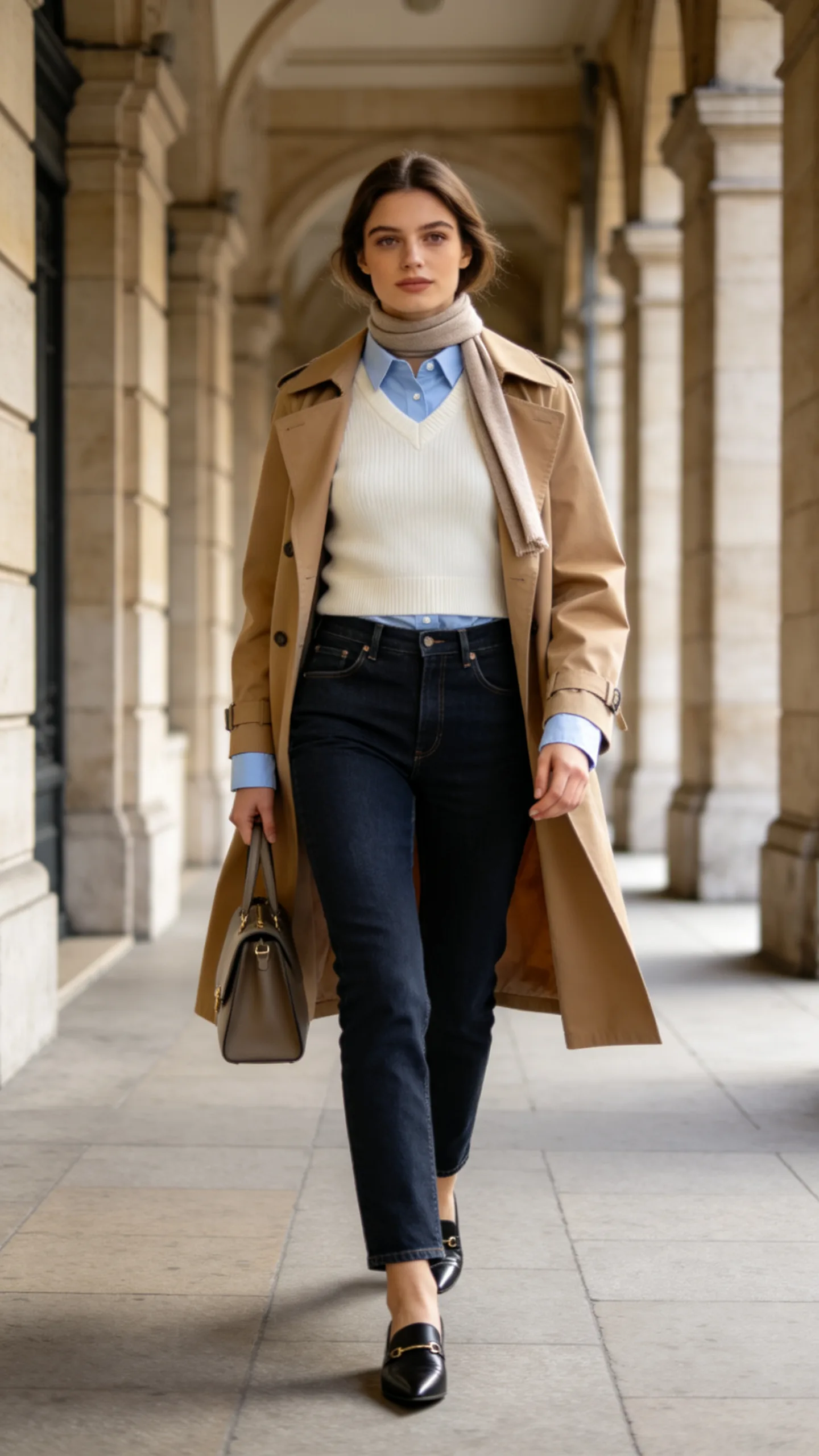 15. Sweater Vest Layered over a Button-Down