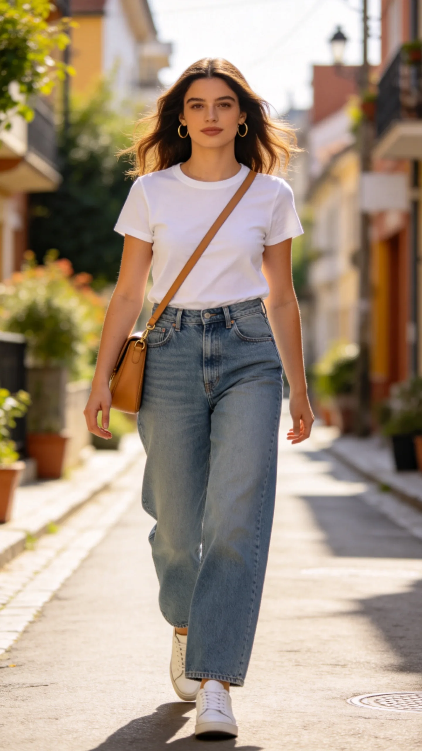 1. White T-Shirt and Classic Sneakers