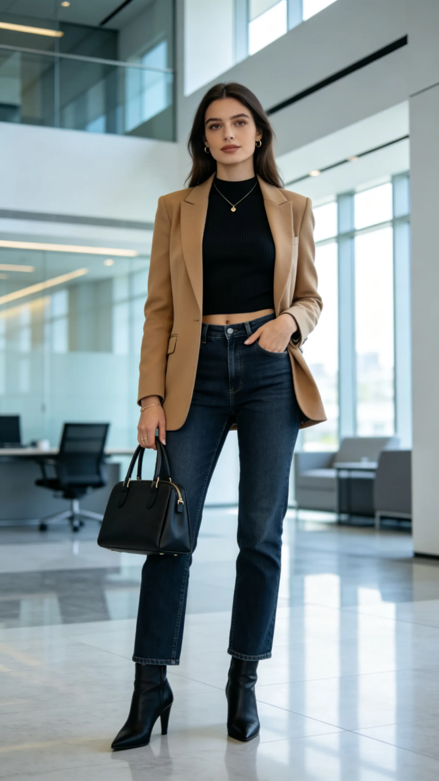 3. Dark-Wash Jeans With a Tailored Blazer