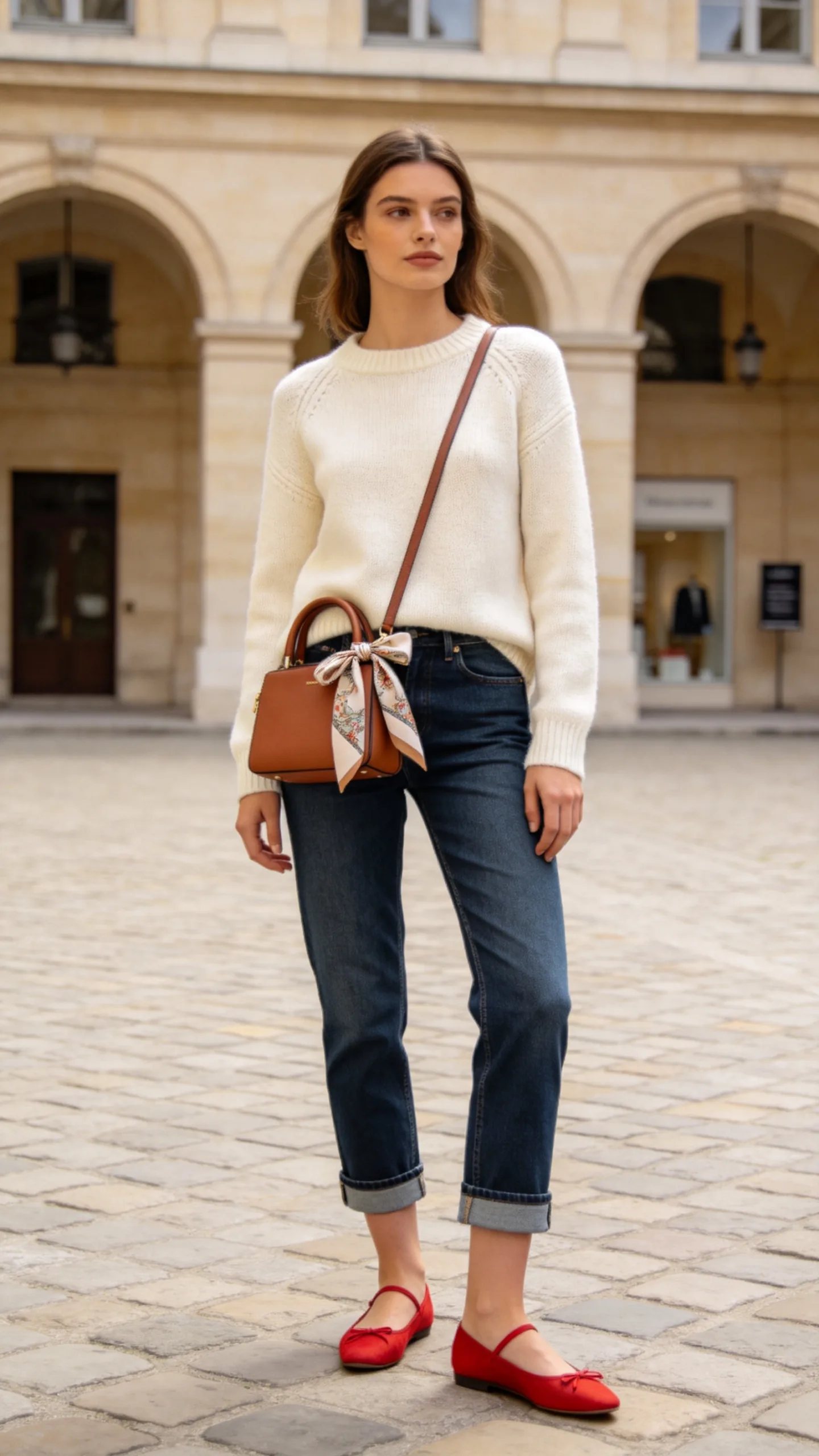 4. Cropped Jeans With Ballet Flats