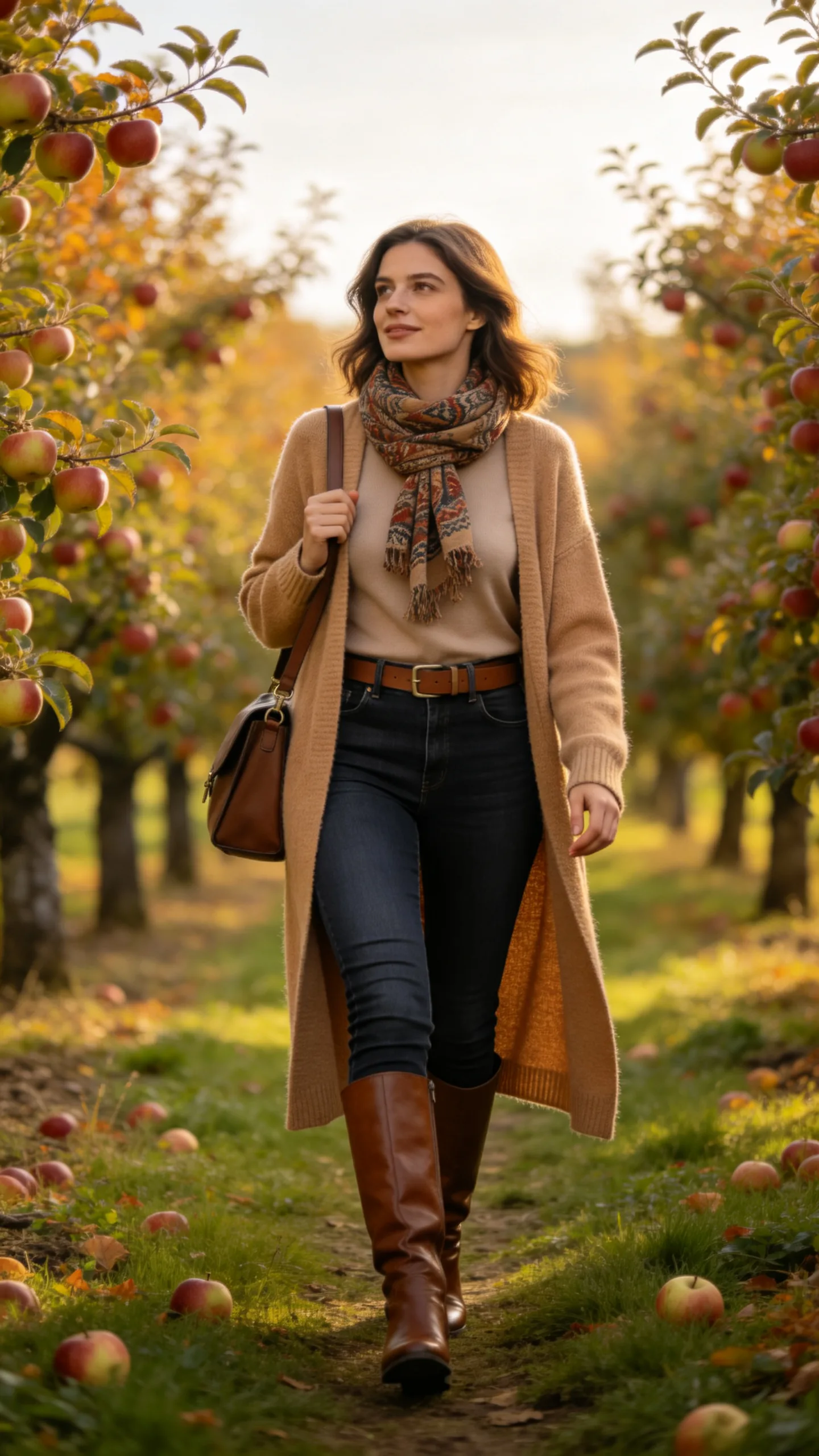 9. Skinny Jeans With a Long Cardigan and Knee-High Boots