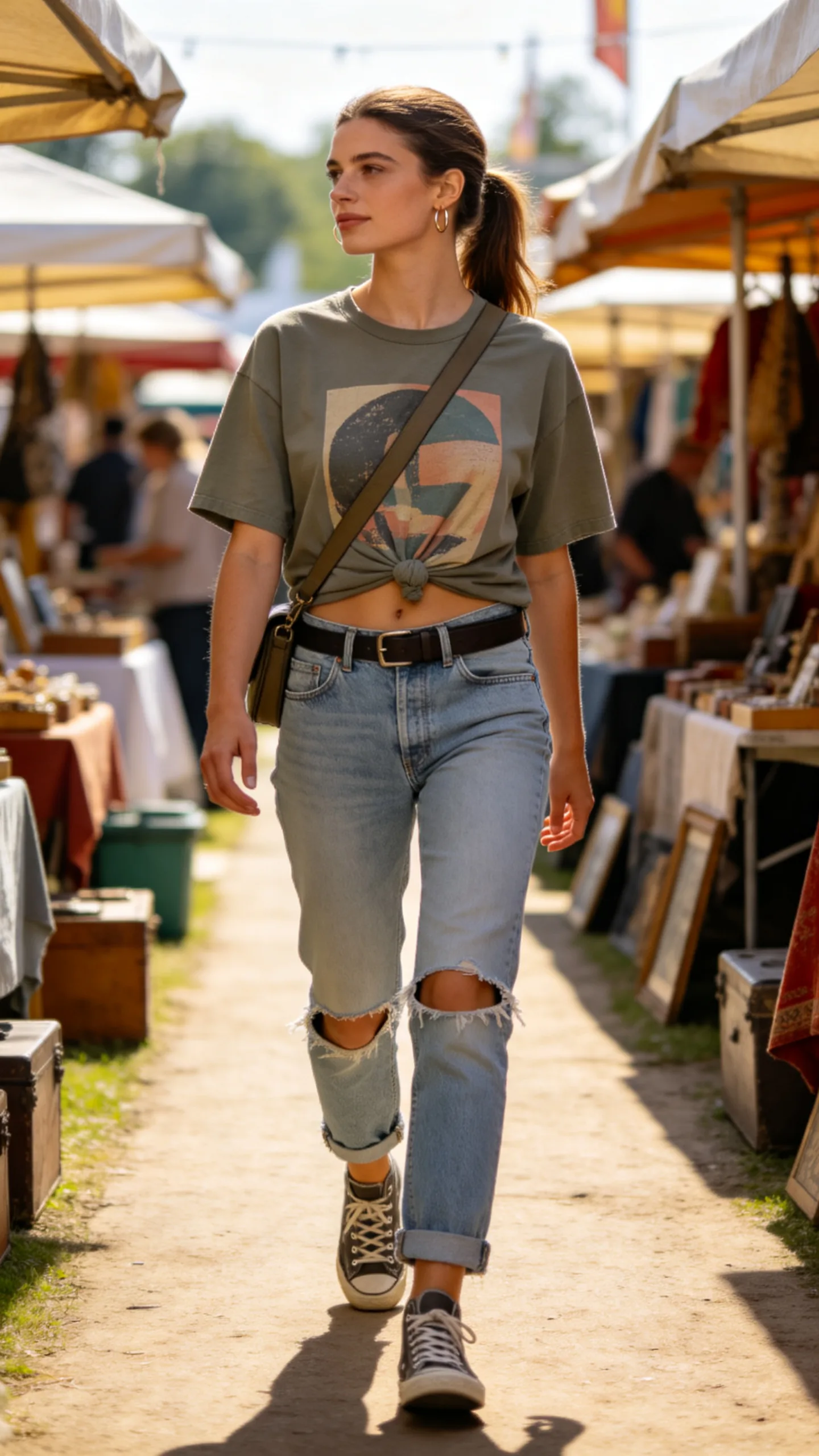 10. Distressed Jeans With an Oversized Graphic Tee