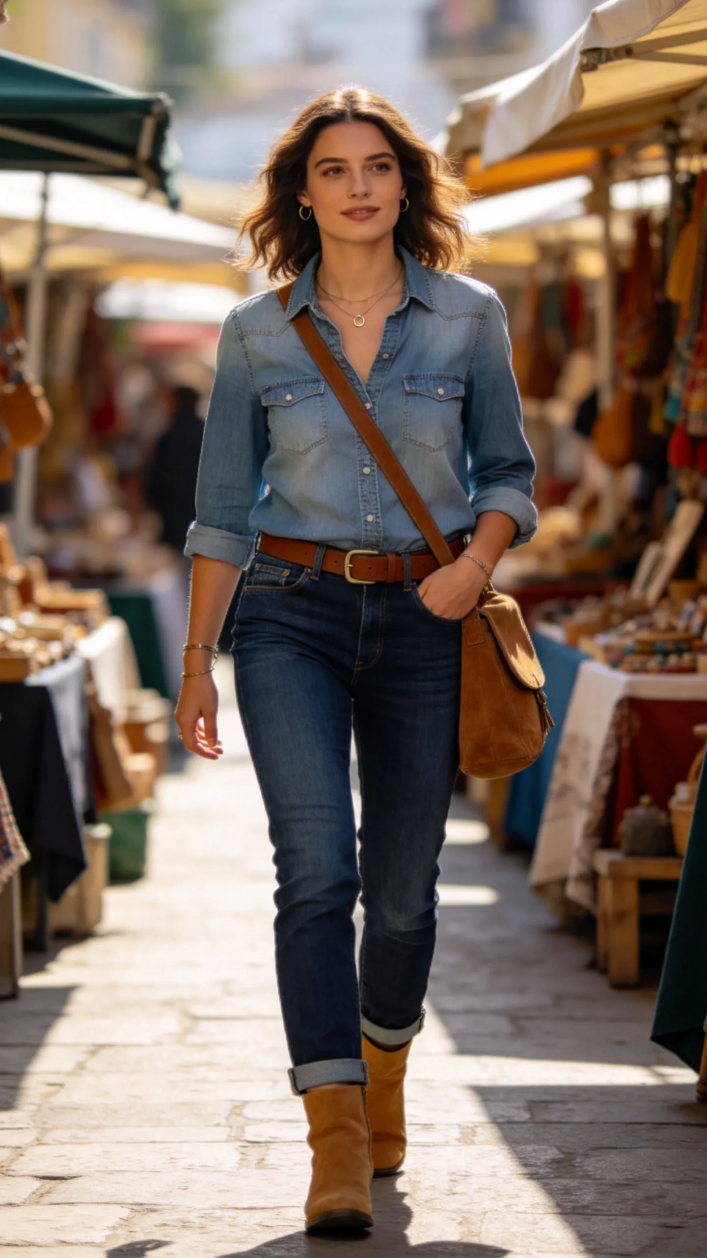 11. Blue Jeans With a Denim Shirt in Contrasting Washes