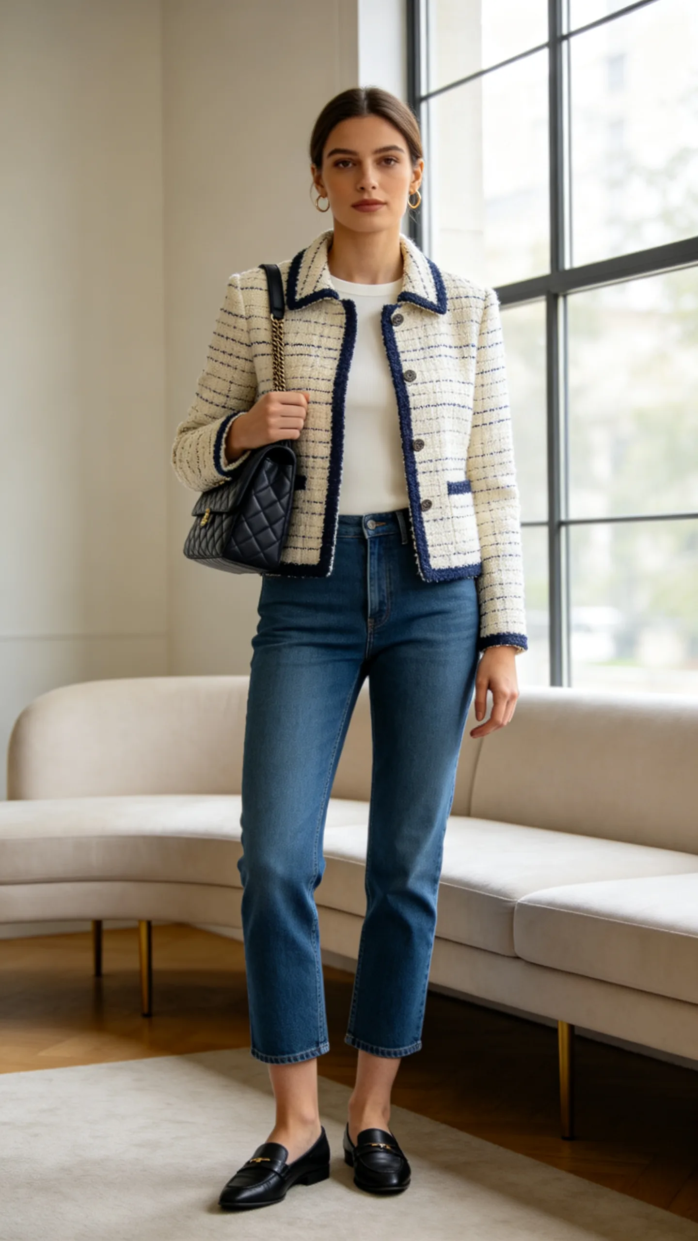 12. Ankle Jeans With a Tweed Jacket