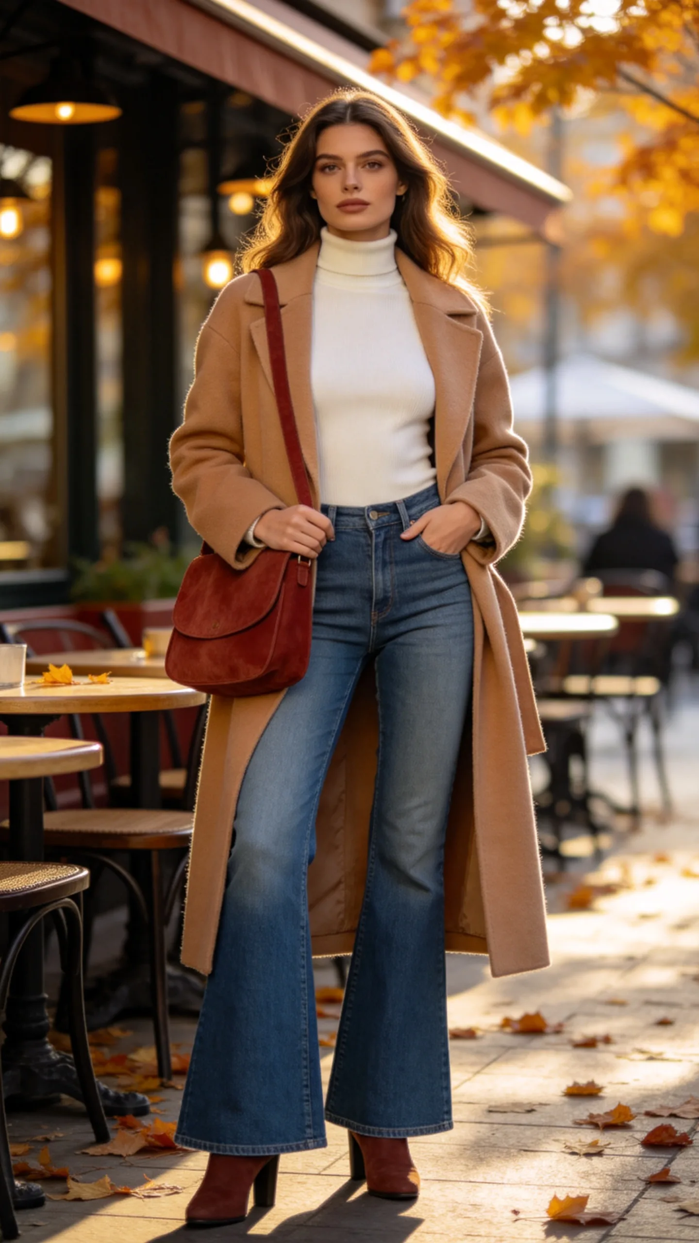 12. Flared Jeans With a Fitted Turtleneck