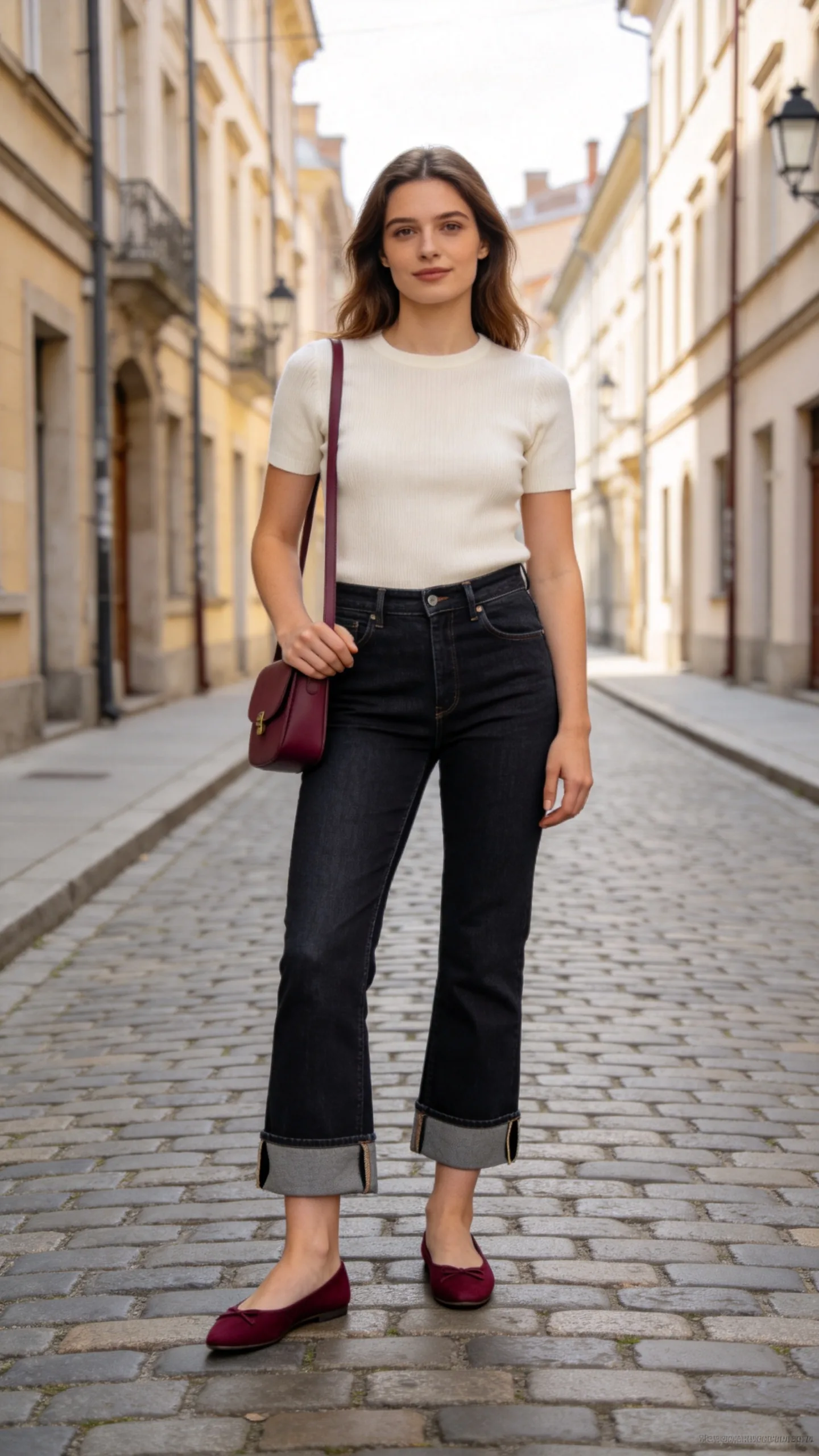 13. Wear Cropped Flares With Ballet Flats