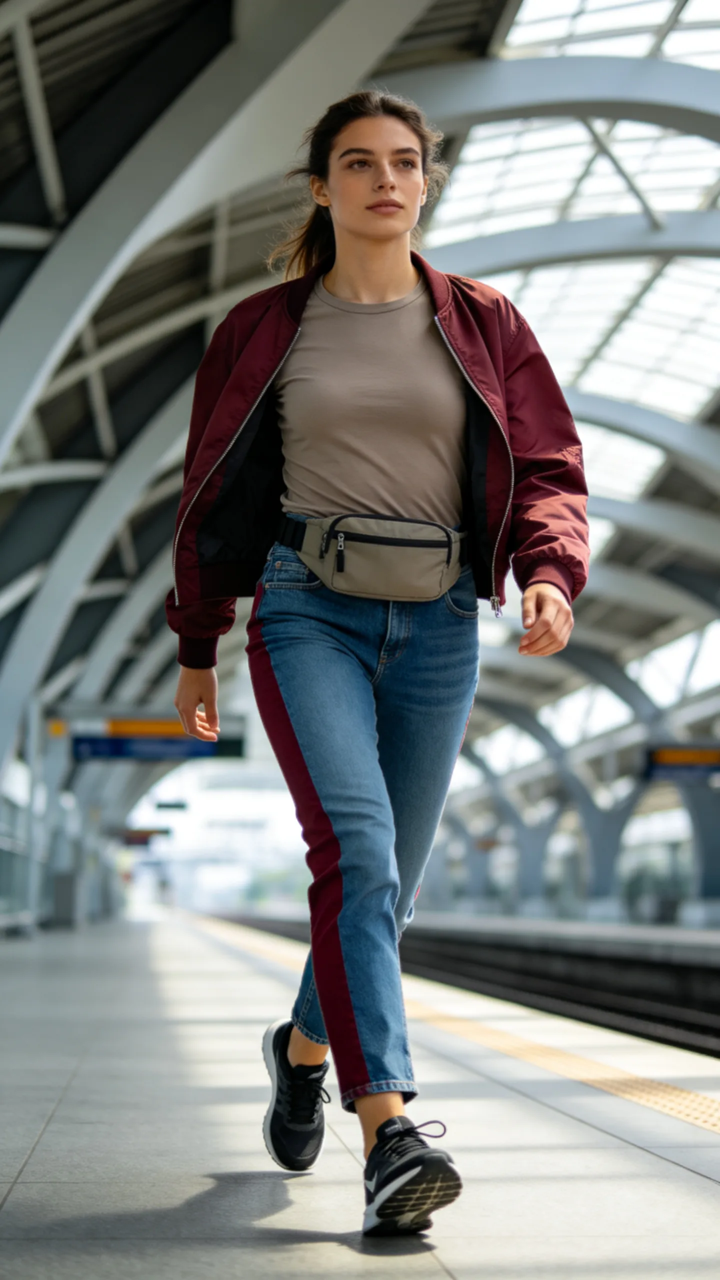 13. Side-Panel Jeans With a Bomber Jacket