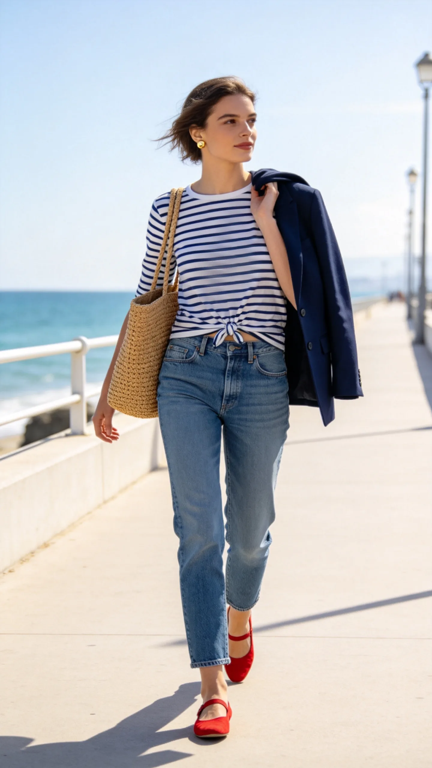 15. Blue Jeans With a Striped Breton Top