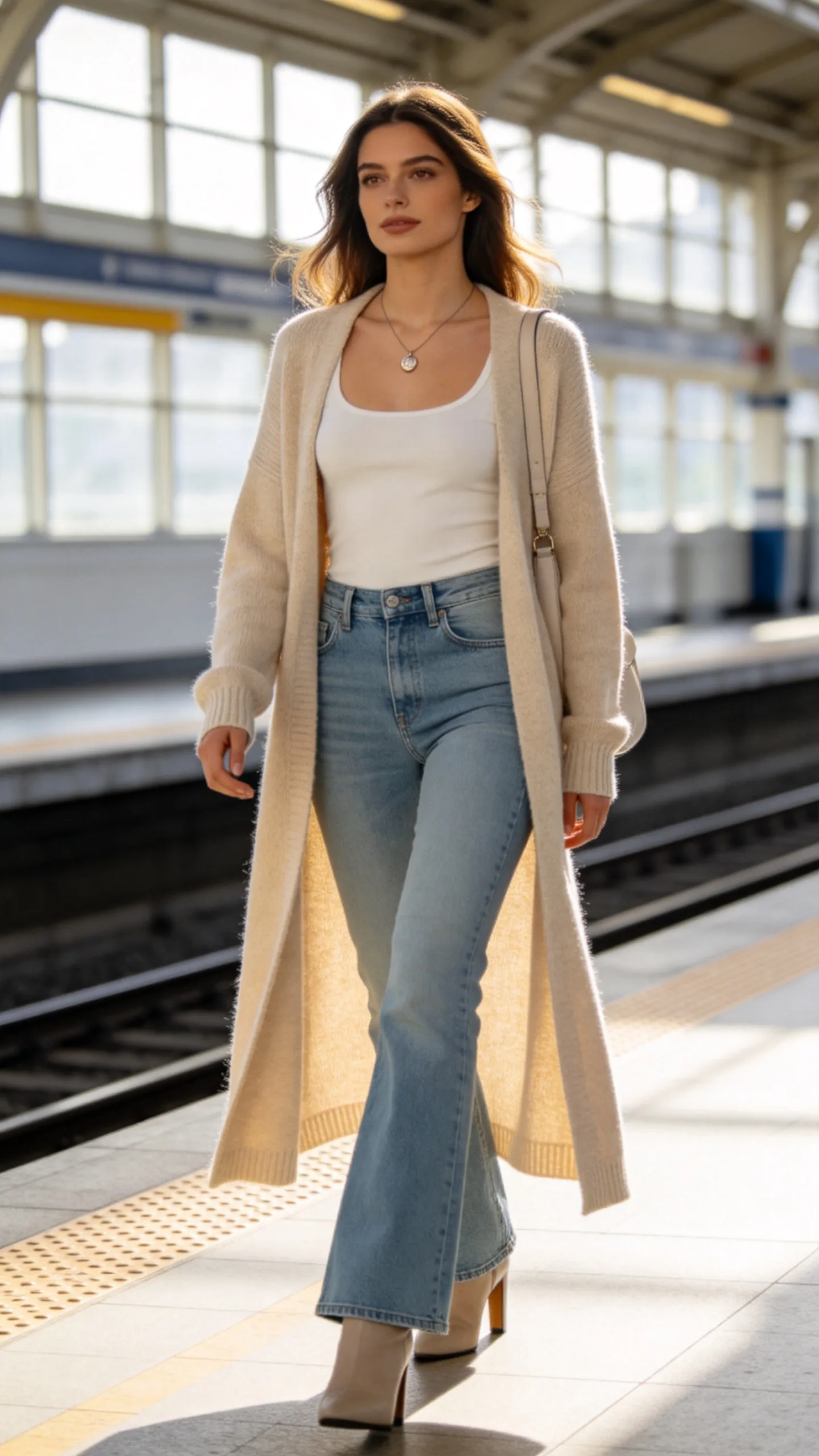 17. Layer a Long Cardigan Over a Fitted Base
