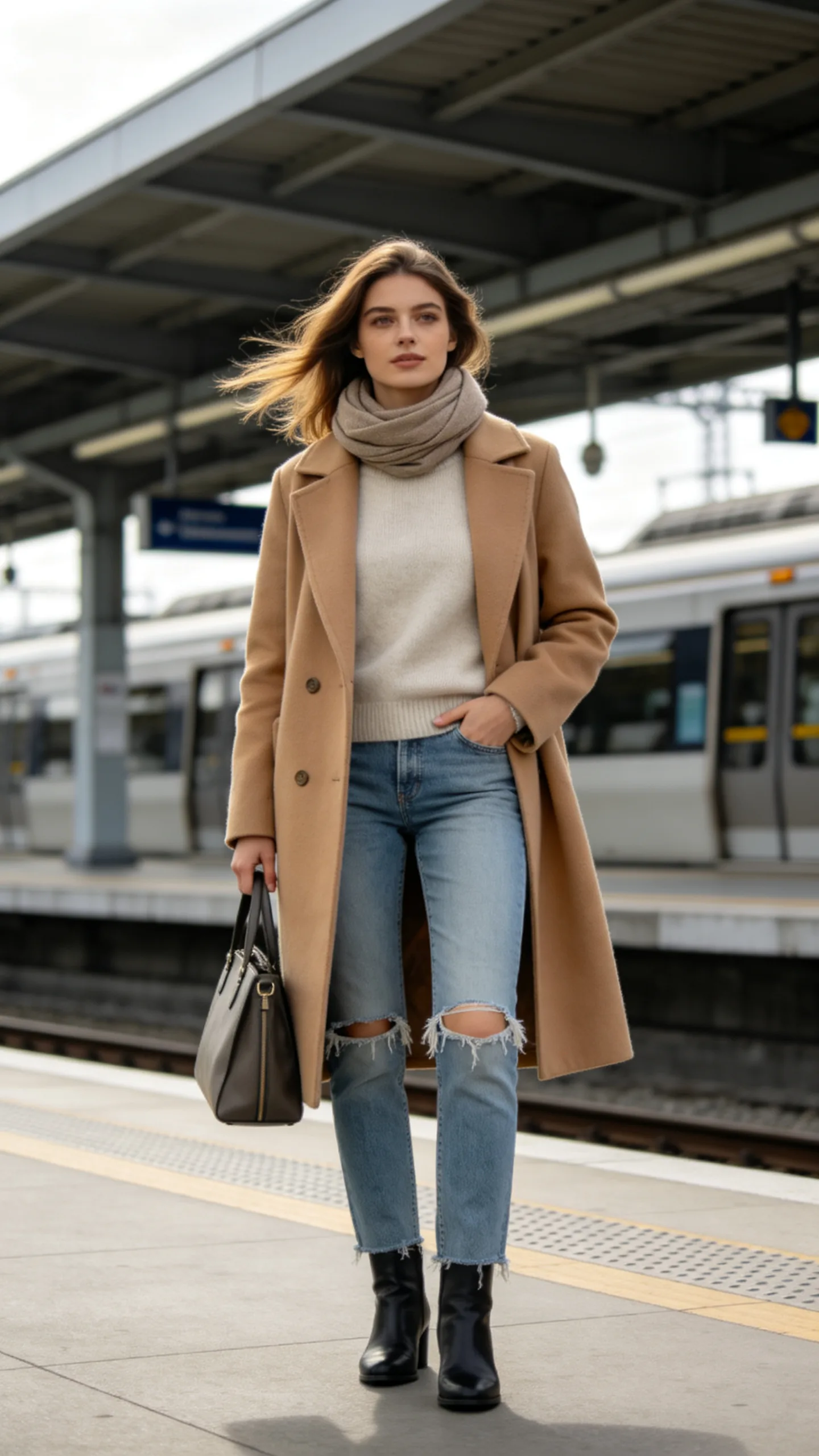 18. Distressed Jeans With a Polished Coat