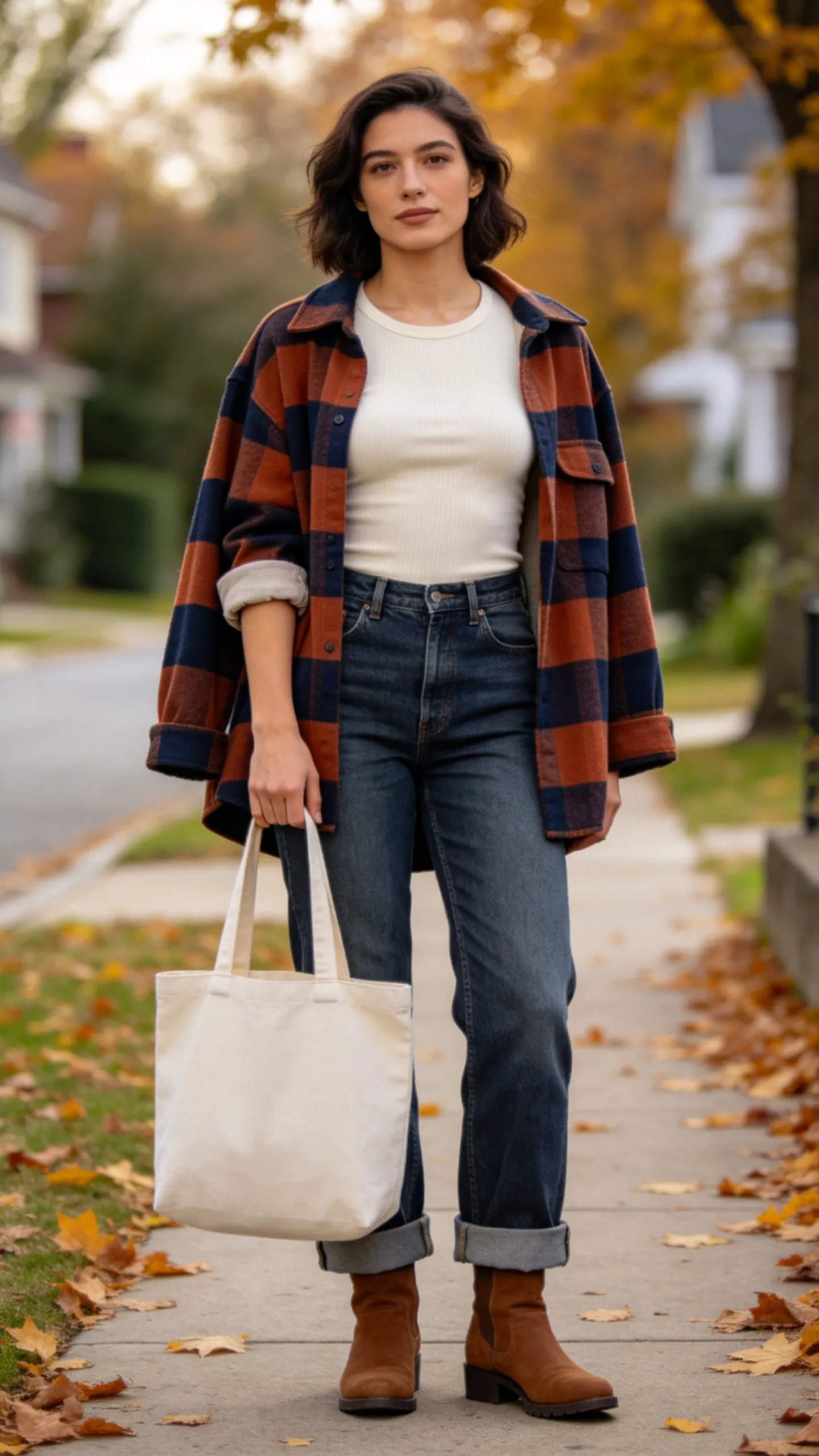 18. High-Waisted Stacked Jeans With a Shacket