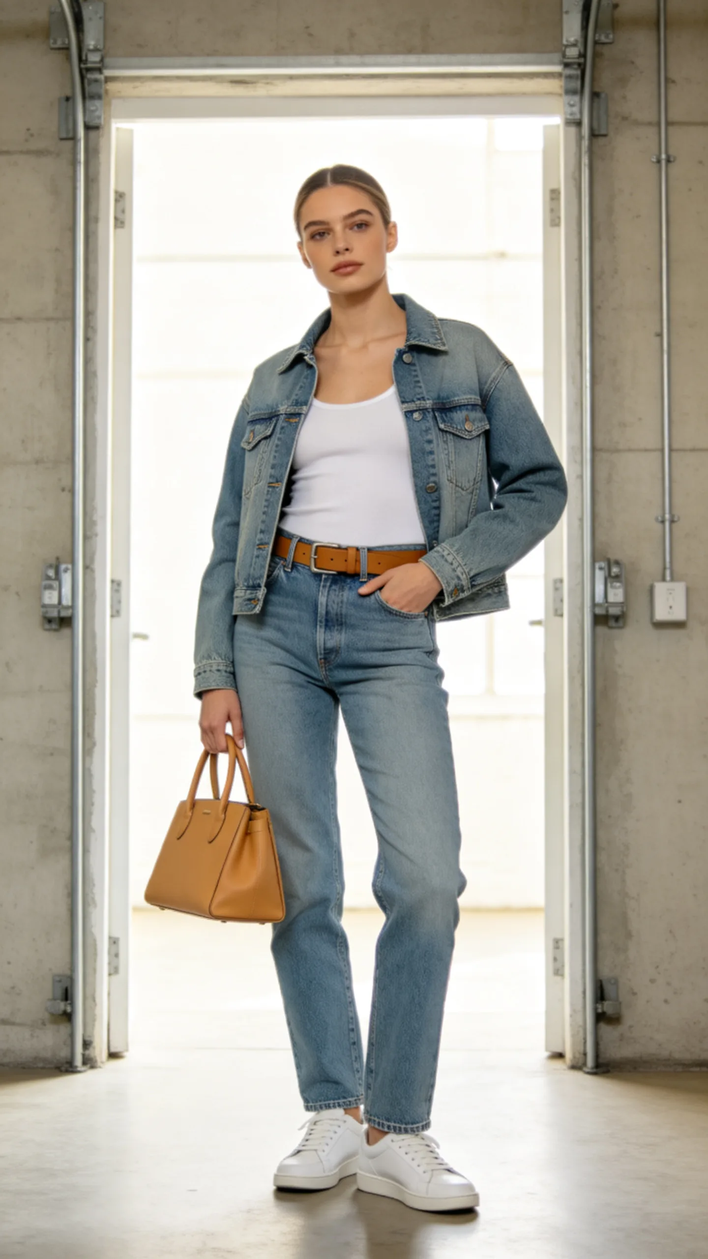 21. High Waisted Jeans With a Matching Denim Jacket