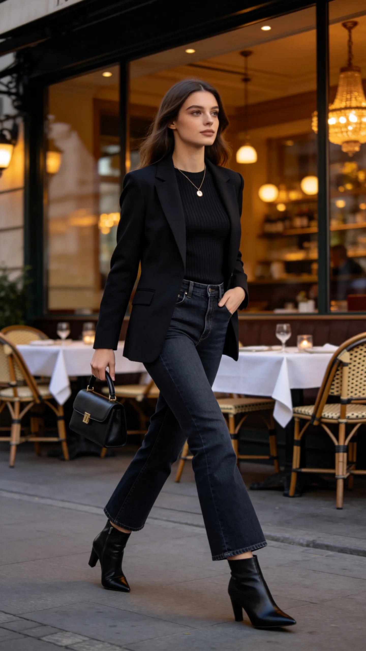 2. Cropped Flare Jeans With Heeled Ankle Boots