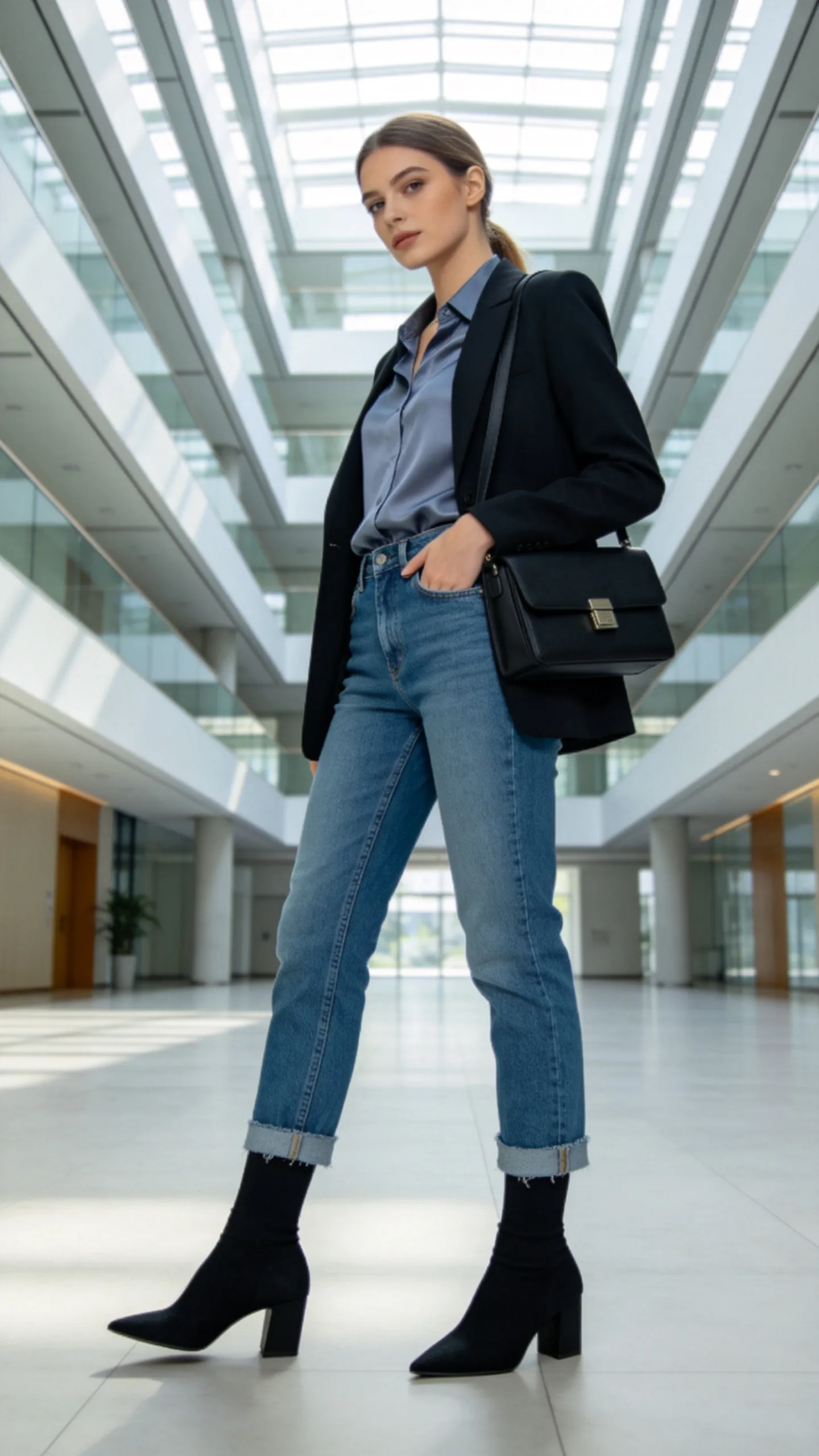 13. Raw-Hem Jeans With Sock Boots