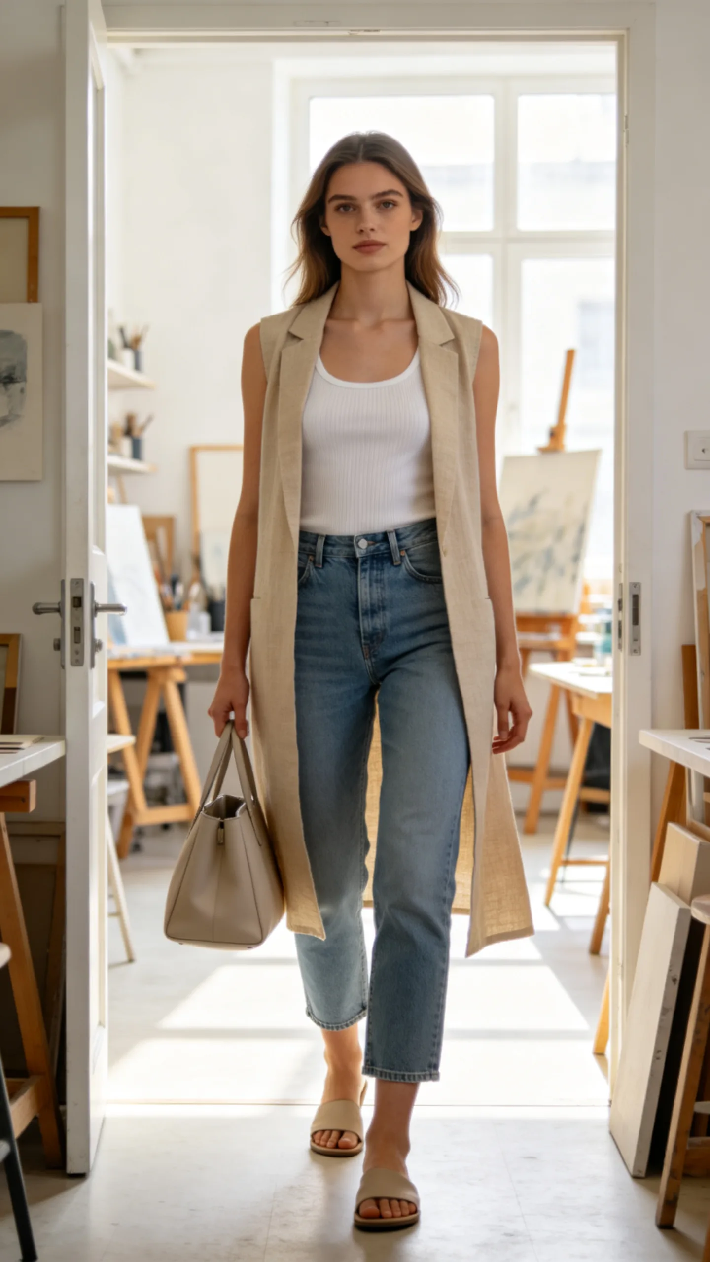 21. Cropped Jeans With a Longline Vest